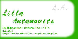 lilla antunovits business card